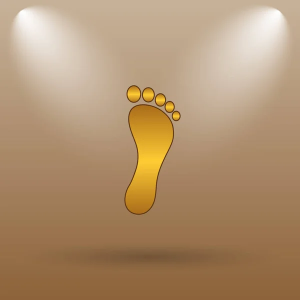 Foot print icon. Internet button on brown background