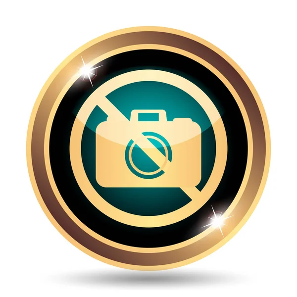 Εικονίδιο Κάμερας Απαγορεύεται Κουμπί Internet Άσπρο Φόντο — Φωτογραφία Αρχείου