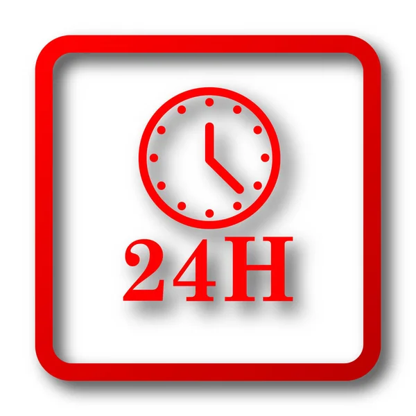 Icône Horloge 24H Bouton Internet Sur Fond Blanc — Photo