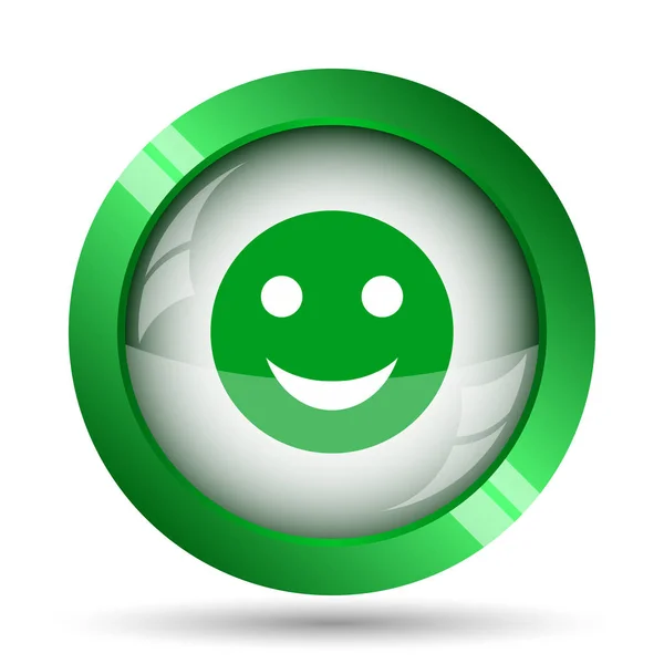 Smiley Icon Buton Internet Fundal Alb — Fotografie, imagine de stoc