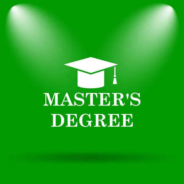 Master Degree Icon Internet Button Green Background — Stock Photo, Image