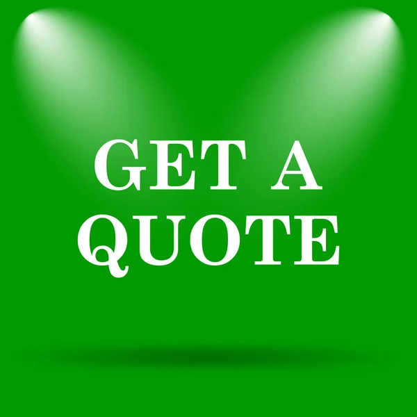 Get a quote icon. Internet button on green background