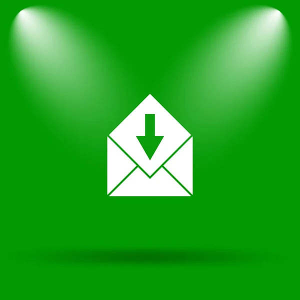 Zobrazí Ikona Elektronické Pošty Internet Tlačítko Zeleném Pozadí — Stock fotografie