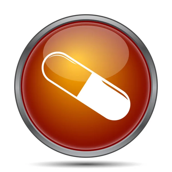 Pill icon. Internet button on white background