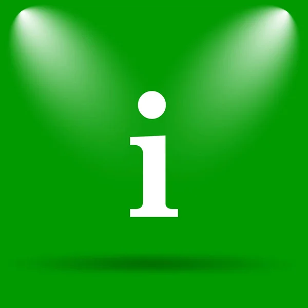 Info Ikon Internet Gomb Zöld Háttér — Stock Fotó