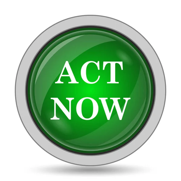 Act Now Icon Internet Button White Background — Stock Photo, Image