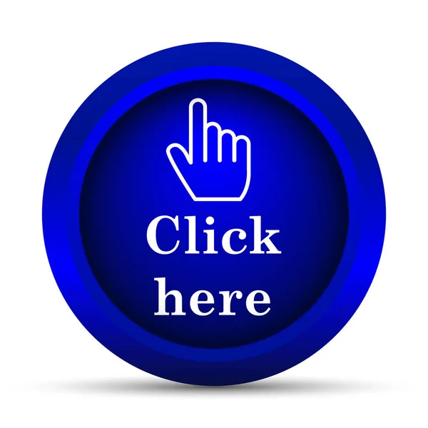 Click Here Icon Internet Button White Background — Stock Photo, Image