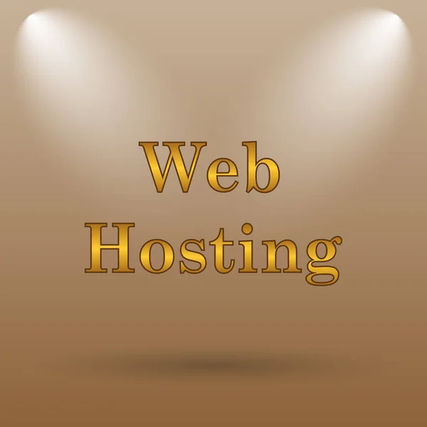 Web Hosting Εικονίδιο Κουμπί Internet Καφέ Φόντο — Φωτογραφία Αρχείου