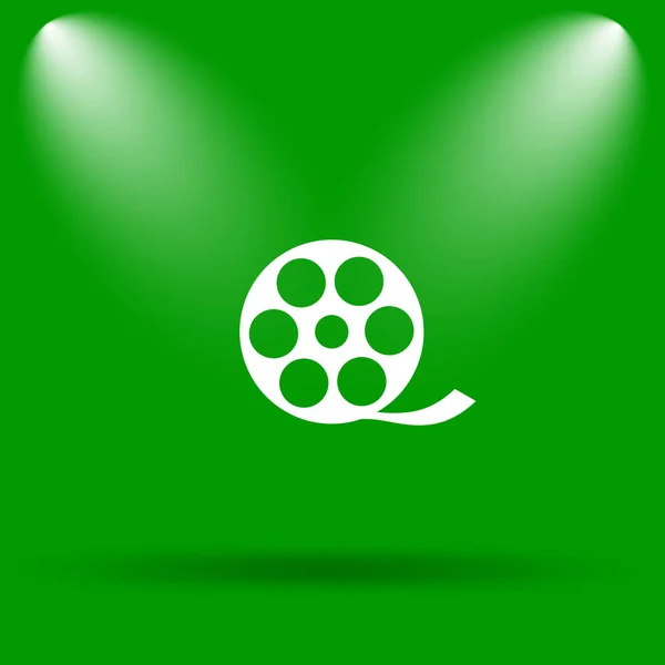 Video Simgesi Yeşil Renkli Butona Internet — Stok fotoğraf