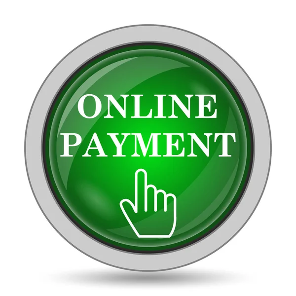Online Betalning Ikonen Internet Knappen Vit Bakgrund — Stockfoto