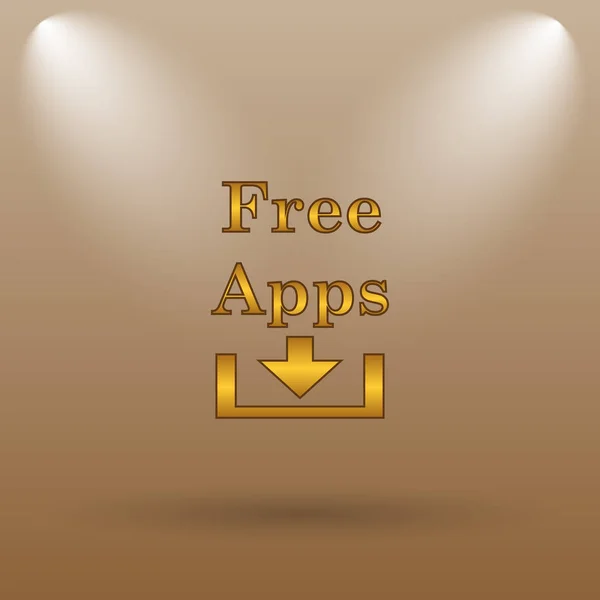 Free apps icon. Internet button on brown background