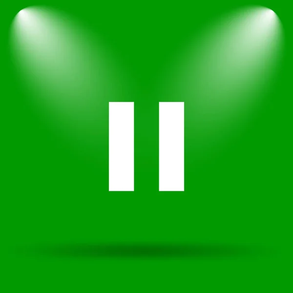 Duraklatma Simgesi Yeşil Renkli Butona Internet — Stok fotoğraf