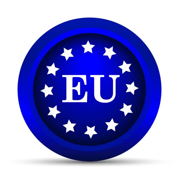 欧盟图标 白色背景上的互联网按钮 — 图库照片