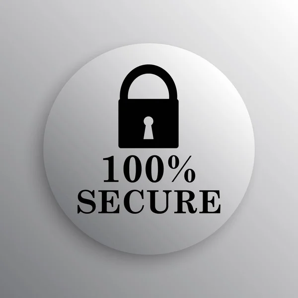 100 Безпечне Значок Інтернет Кнопки Білому Тлі — стокове фото