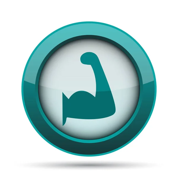 Muscle icon. Internet button on white background