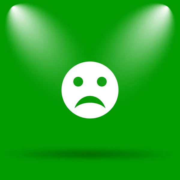 Triste Icône Souriante Bouton Internet Sur Fond Vert — Photo