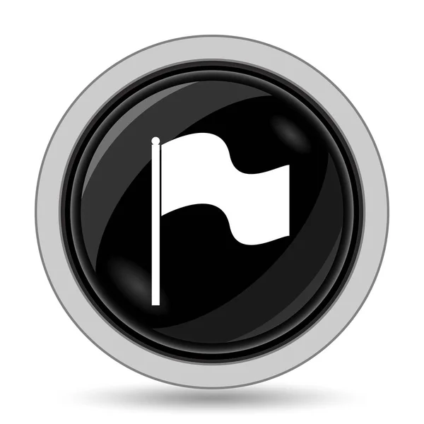 Flag Icon Internet Button White Background — Stock Photo, Image