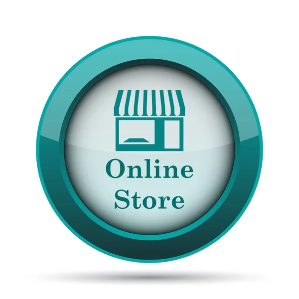 Online Store Symbool Internet Knop Witte Achtergrond — Stockfoto