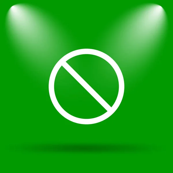 Forbidden Icon Internet Button Green Background — Stock Photo, Image