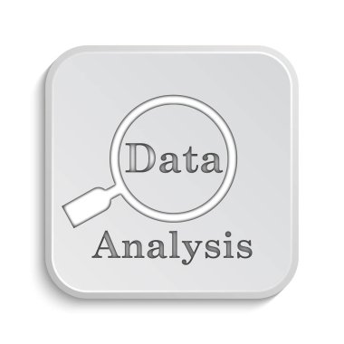 Veri Analizi simgesi. Beyaz arka plan üzerinde Internet düğmesi