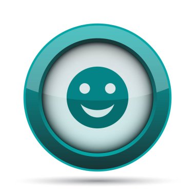 Gülen yüz simgesi. Beyaz arka plan üzerinde Internet düğmesi