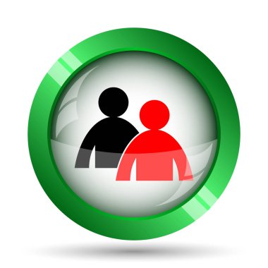 Danışmanlık simgesi. Beyaz arka plan üzerinde Internet düğmesi