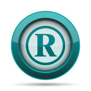 Tescilli işareti simgesi. Beyaz arka plan üzerinde Internet düğmesi