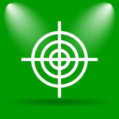 Hedef simgesi. Yeşil renkli butona Internet