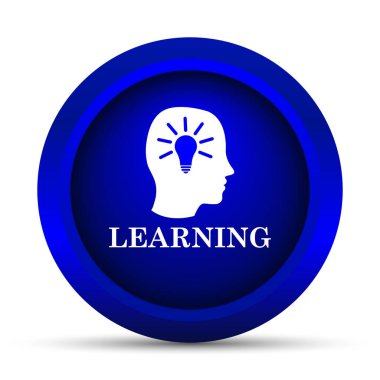 Öğrenme simgesi. Beyaz arka plan üzerinde Internet düğmesi