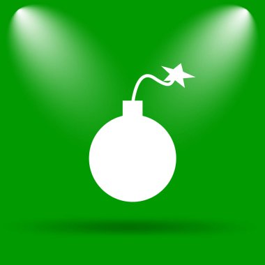 Bomba simgesi. Yeşil renkli butona Internet