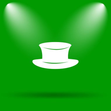 Şapka simgesi. Yeşil renkli butona Internet