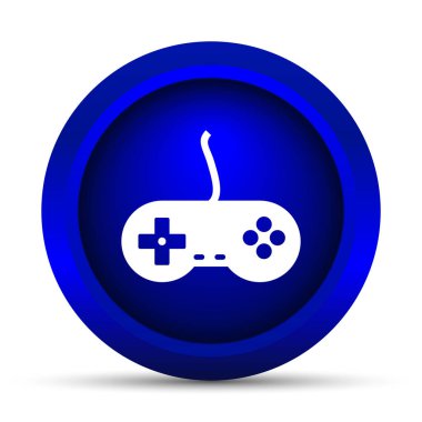 Gamepad simgesi. Beyaz arka plan üzerinde Internet düğmesi