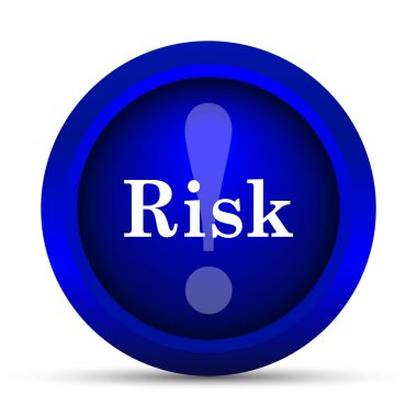 Risk simgesi. Beyaz arka plan üzerinde Internet düğmesi