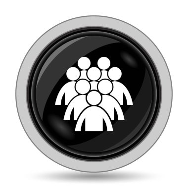 İnsanlar simge grubu. Beyaz arka plan üzerinde Internet düğmesi