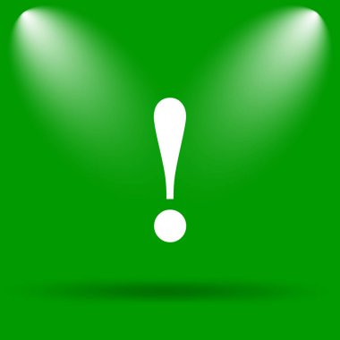 Dikkat simgesi. Yeşil renkli butona Internet