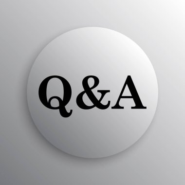 Q&A simgesi. Beyaz arka plan üzerinde Internet düğmesi