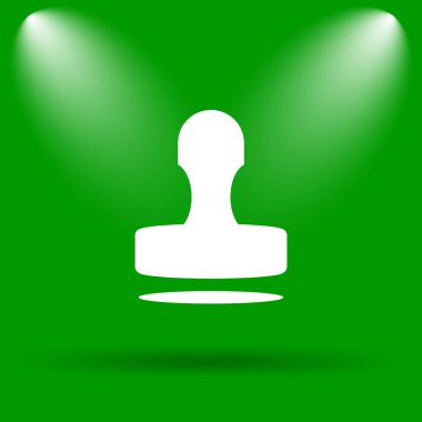 Damga simgesi. Yeşil renkli butona Internet