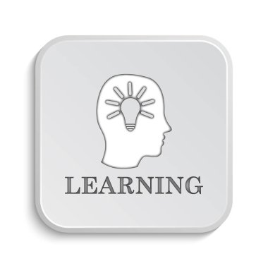 Öğrenme simgesi. Beyaz arka plan üzerinde Internet düğmesi