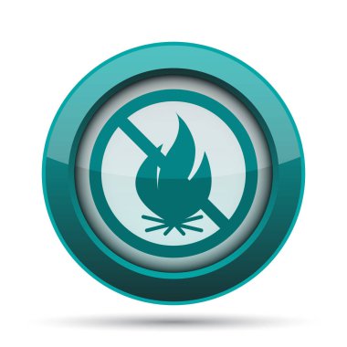 Yangın yasak simgesi. Beyaz arka plan üzerinde Internet düğmesi