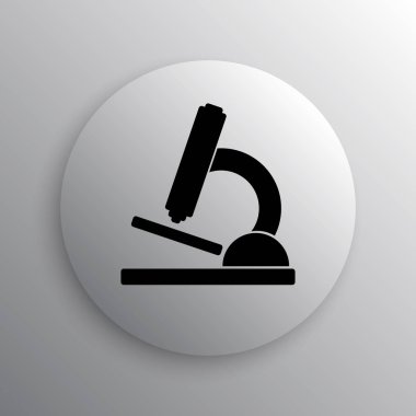 Mikroskop simgesi. Beyaz arka plan üzerinde Internet düğmesi