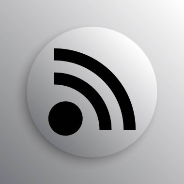 RSS işareti simgesi. Beyaz arka plan üzerinde Internet düğmesi