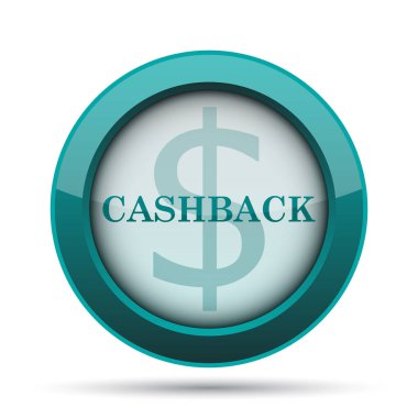 Cashback simgesi. Beyaz arka plan üzerinde Internet düğmesi