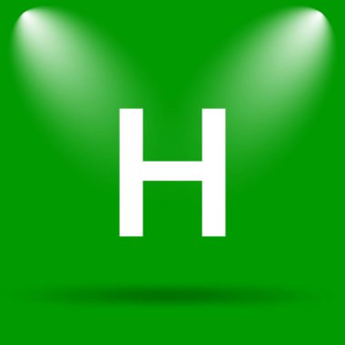 Hastane simgesi. Yeşil renkli butona Internet