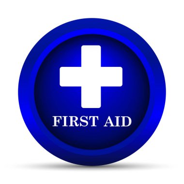 İlk yardım simgesi. Beyaz arka plan üzerinde Internet düğmesi