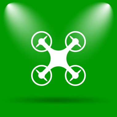 Drone simgesi. Yeşil renkli butona Internet