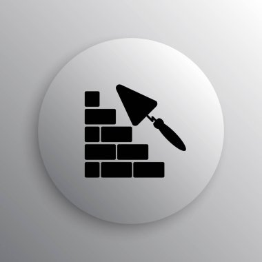 Bina duvar simgesi. Beyaz arka plan üzerinde Internet düğmesi