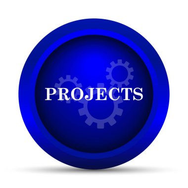 Projeler simgesi. Beyaz arka plan üzerinde Internet düğmesi