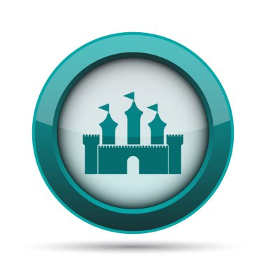Kale simgesi. Beyaz arka plan üzerinde Internet düğmesi