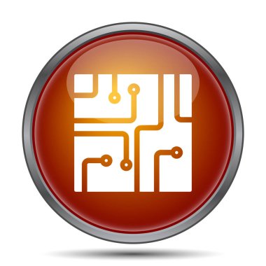 Devre kartı simgesi. Beyaz arka plan üzerinde Internet düğmesi