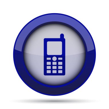 Hareket eden telefon simgesi. Beyaz arka plan üzerinde Internet düğmesi